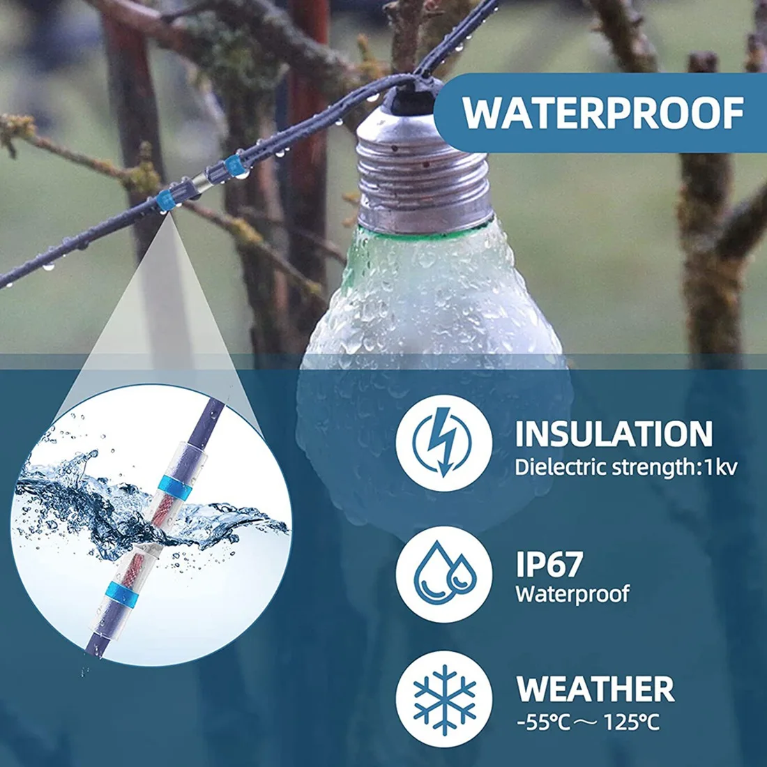 50PCS Solder Seal Wire Connectors, Waterproof and Insulated Heat Shrink Solder Connectors, Butt Splice