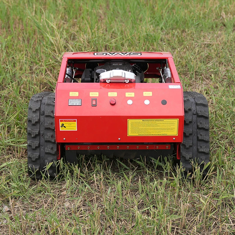 جزازة العشب المجنزرة التي يتم التحكم فيها عن بعد، روبوت كهربائي ذو عزم دوران عالي رباعي الأشواط، أدوات جزازة المراعي في الحديقة