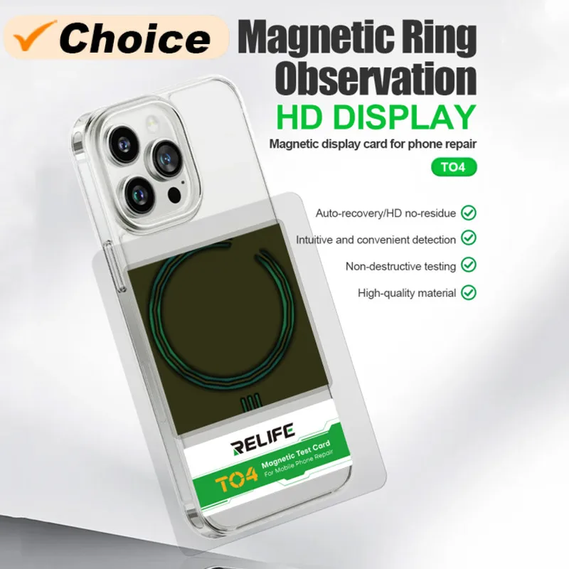 

Магнитная карта RELIFE TO4 для ремонта мобильных телефонов, неразрушающее тестирование, неограниченное количество мест зарядки, магнитный инструмент обнаружения видимого сигнала