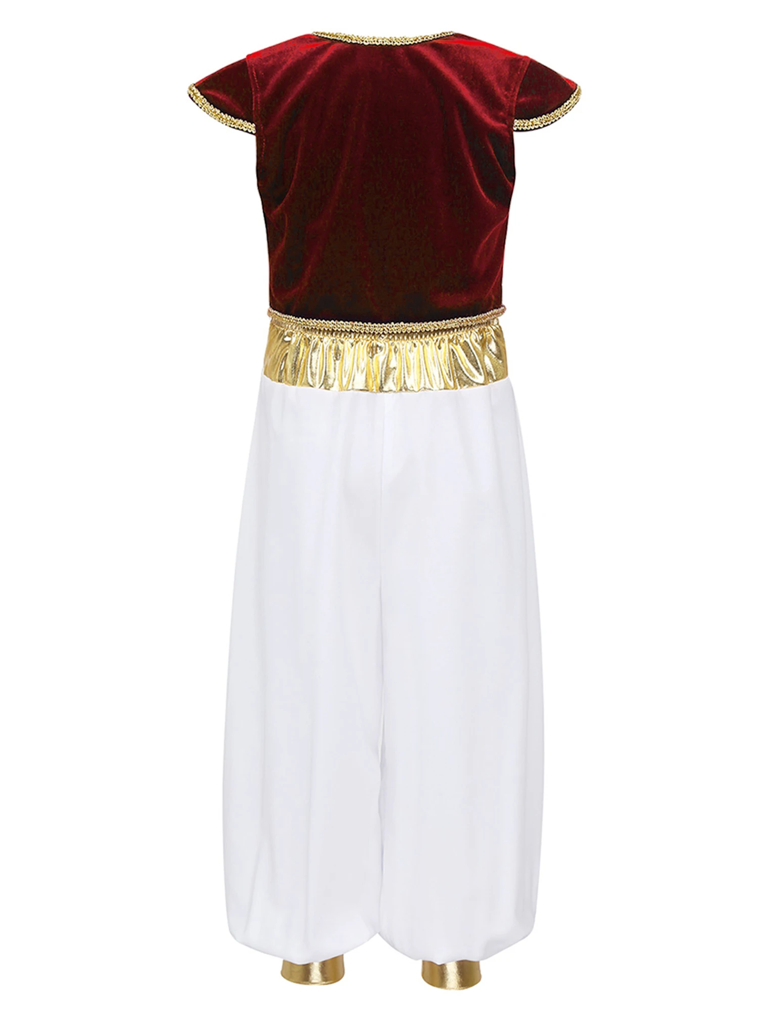 Costume de cosplay de prince arabe pour enfants, mancherons, gilet en émail avec pantalon, lampe, ensemble Kiev illage pour la fête d'Halloween, garçons, #4-16