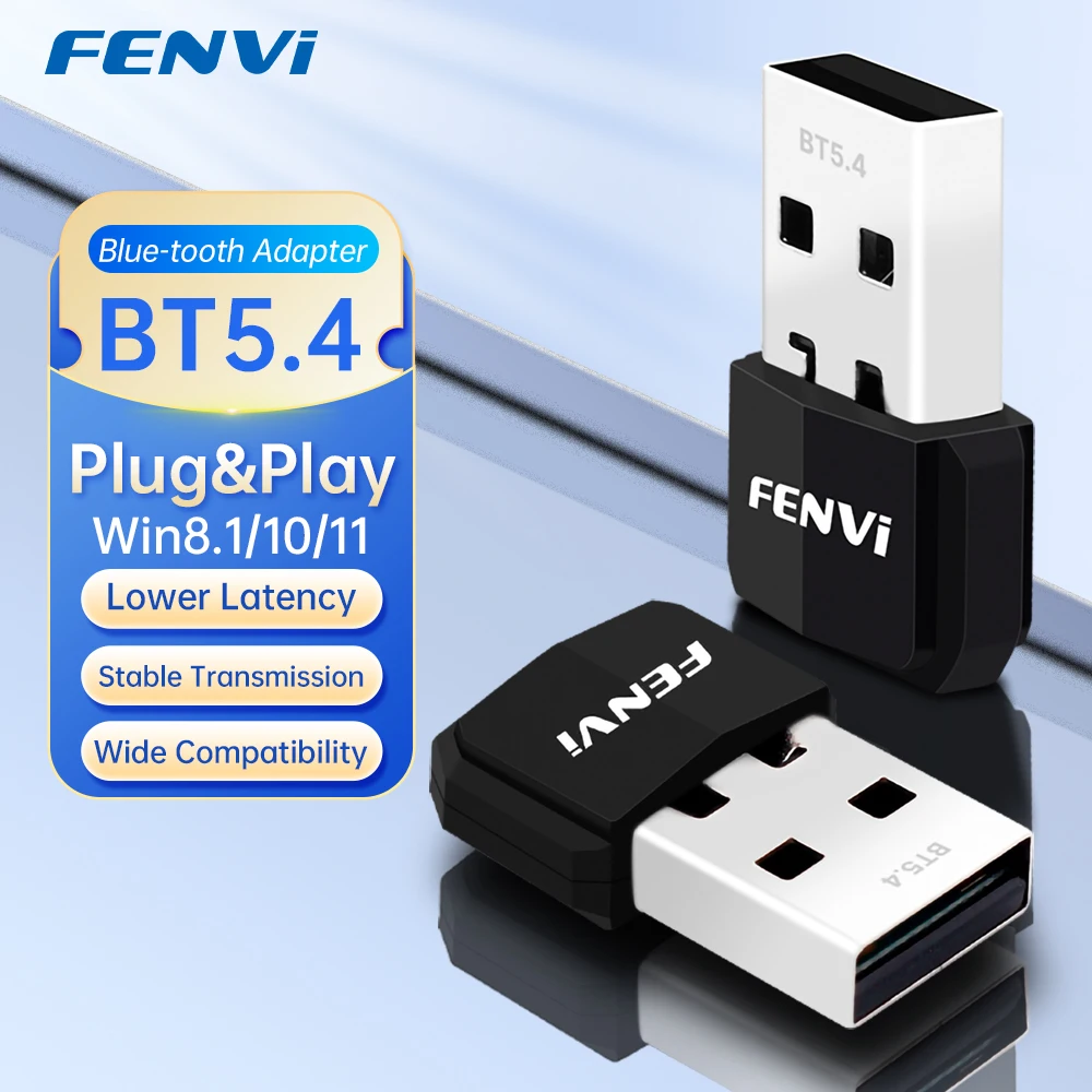 

FENVI USB Bluetooth 5.4 Dongle Transmitter Receiver Bluetooth5.3 Adapter Wireless USB Adapter For Keyboard/Mouse/Headphone/Speak
