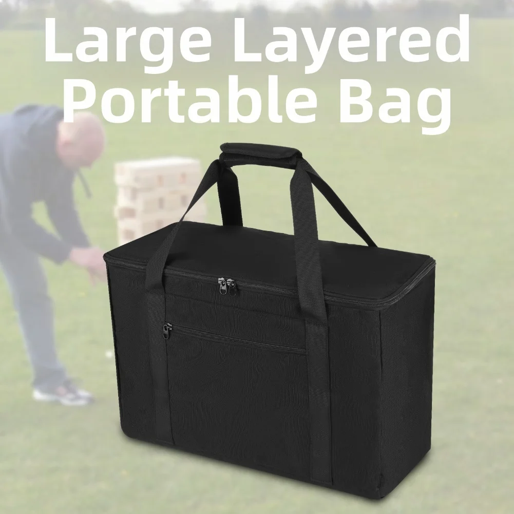 대형 텀블링 팀버 캐리 케이스 56개용 목재 블록 정리용 가방 방수 나일론 및 외부 액세서리 포켓 포함