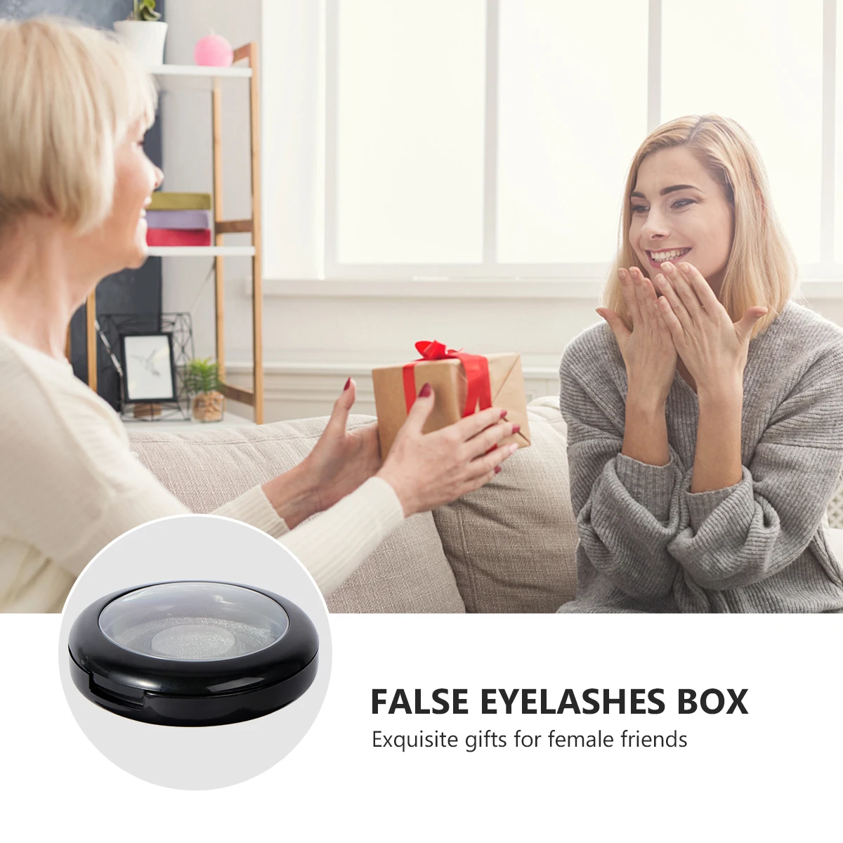 1pc Falsche Wimpern Lagerung Box Runde Kompakte Wimpern Fall Organizer Für Reise Heimgebrauch Kleine Make-Up Zubehör Halter