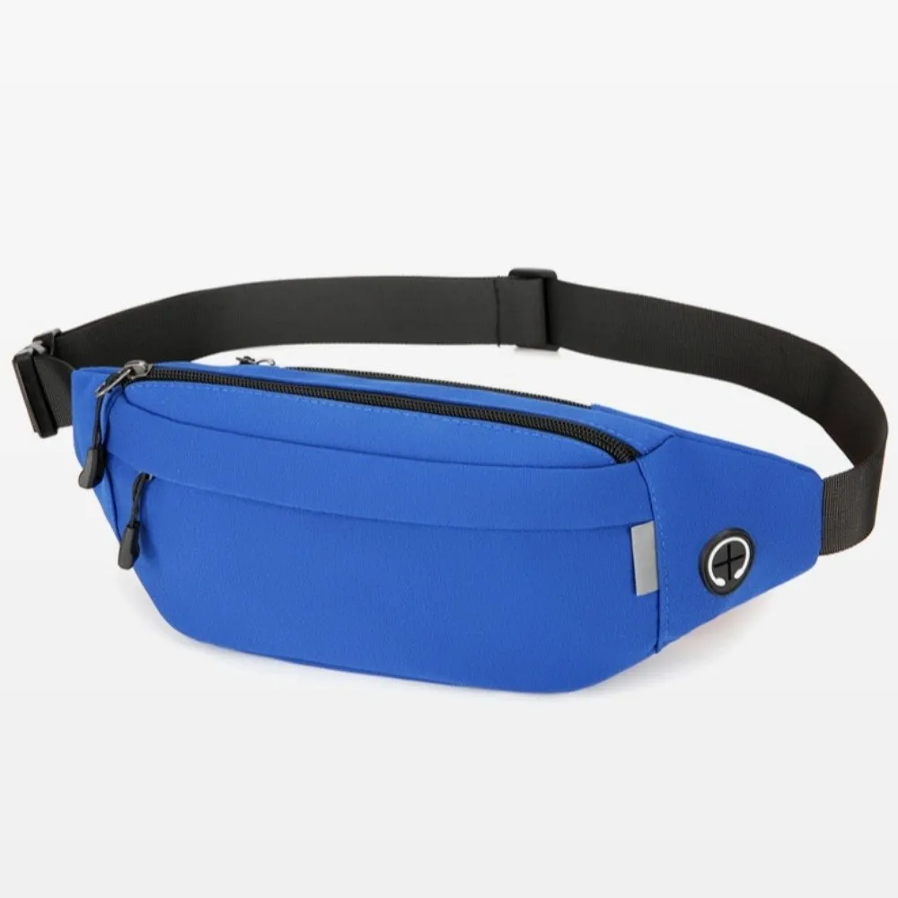 

Waterproof Crossbody Chest Bag with Headphone Jack Lightweight Men Fanny Phone Pack Oxford Cloth Belt Pouch Bag