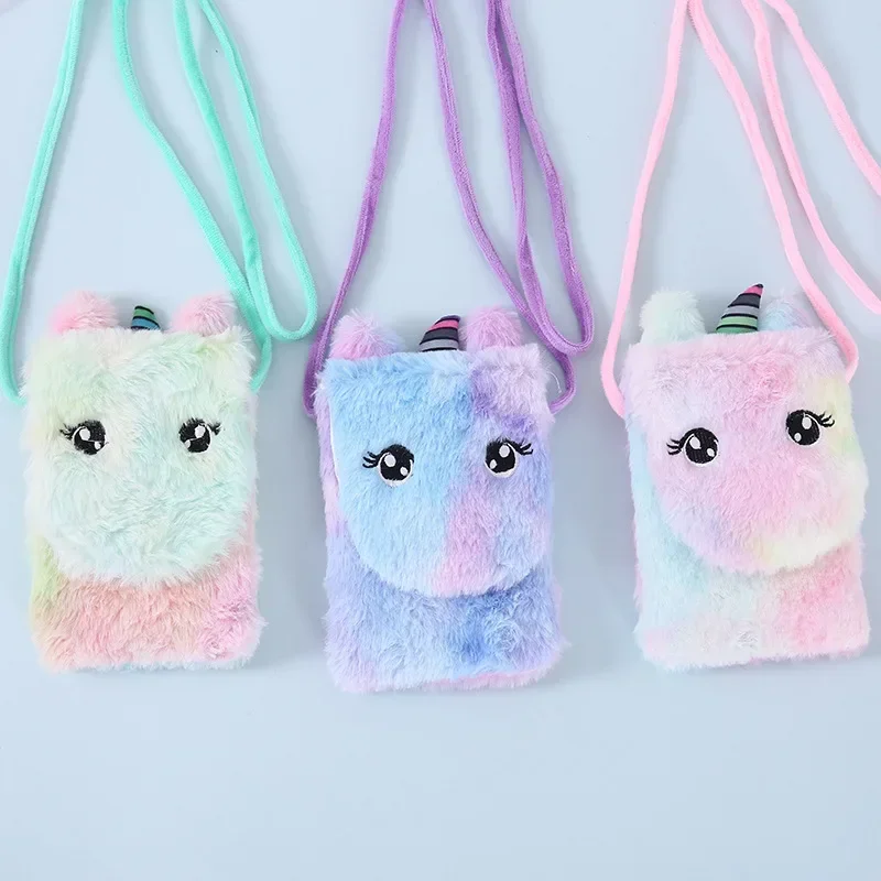 Borsa a tracolla per ragazze per bambini di nuova moda Borsa a tracolla per animali unicorno carino Portachiavi per bambini Mini borsa da principessa carina