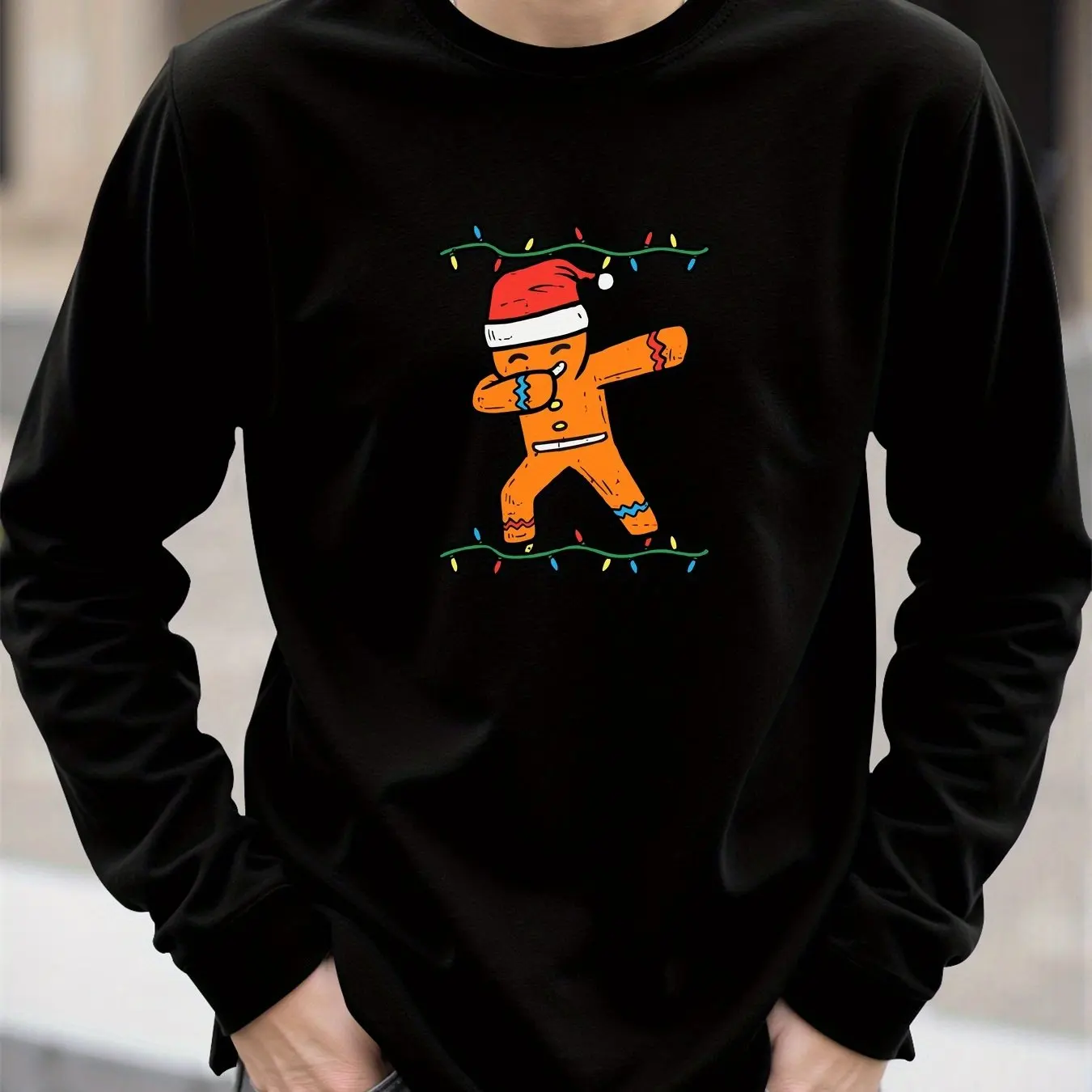 مضحك عيد الميلاد Harajuku ثلاثية الأبعاد طباعة الرجال تي شيرت موضة X'mas السنة الجديدة الملابس عادية س الرقبة طويلة الأكمام بلايز الخريف فضفاض المحملة