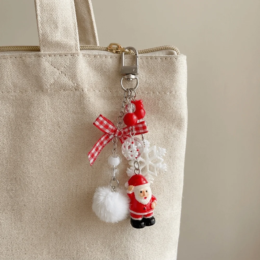 Niedlicher Acryl-Weihnachts-Schlüsselanhänger, Weihnachtsbaum-Perlen-Schlüsselanhänger, Weihnachtsmann-Dekoration, Schneeflocken-Weihnachtsanhänger, Geschenke – Detail 8