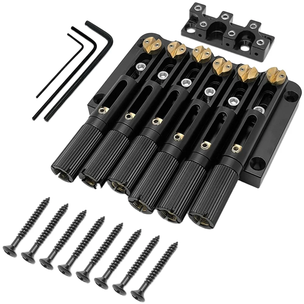 zinc-alloy-for-bridge-tailpiece-compatible-with-6-string-headless-guitars-and-supporting-107mm-adjustable-string-spacing