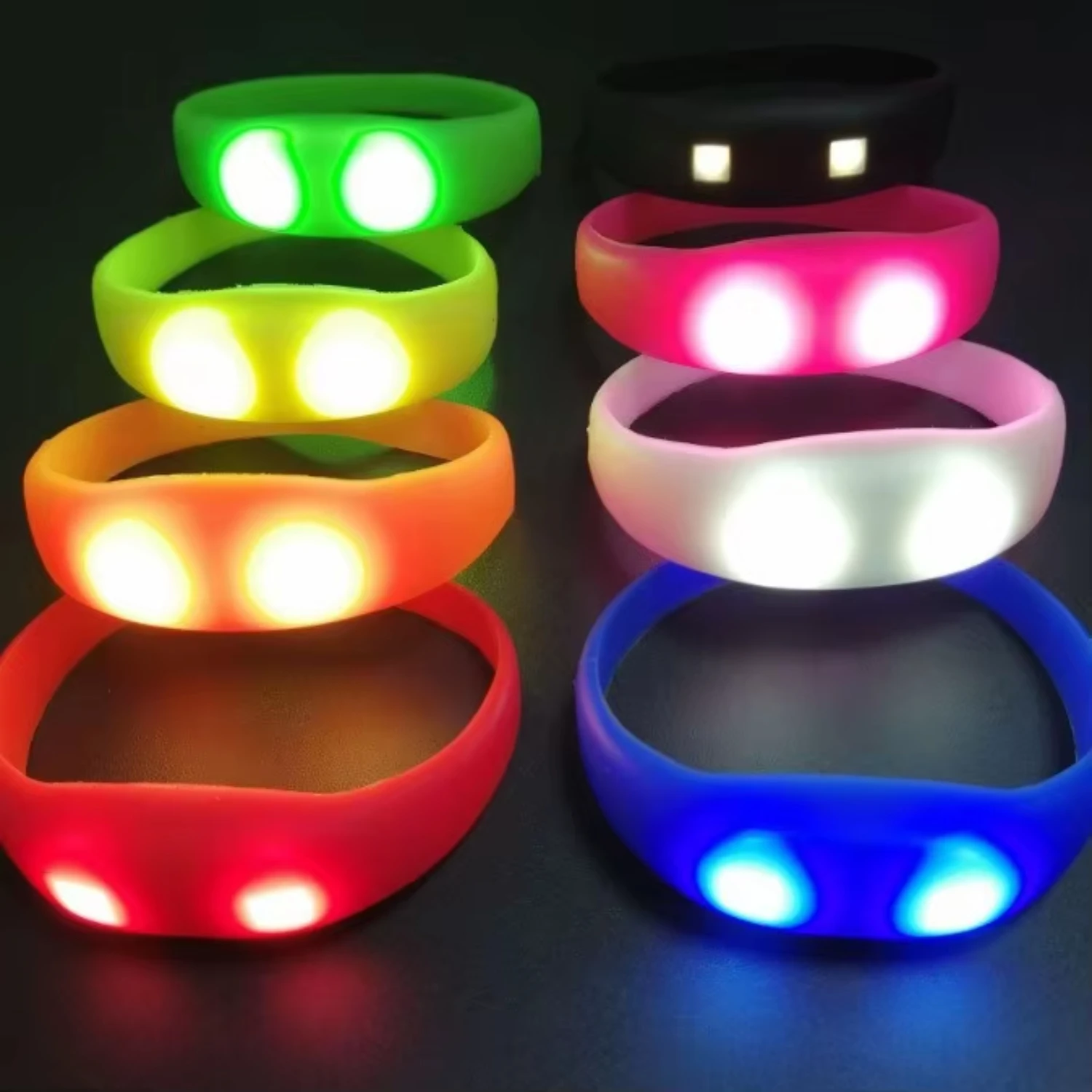 3pcs Noise Voice Activated LED Bracelet   LED Colors Wristbands For Concerts