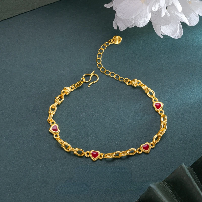 

Golden Design Bracelet Fashion Zircon Bracelet Women Wedding Engagement Not Fade Fine Jewelry High-end Retro Fashion Bracelets