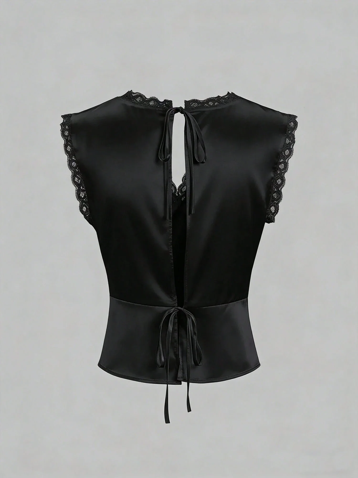 

Женский атласный топ с кружевной отделкой и глубоким V-образным вырезом, с короткими рукавами, в стиле Y2K, для летних вечеринок и клубов