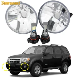 2 Pieces Car Canbus Fog Light Lampshade + High Bright PSX24W LED Bulb 2400LM For Ford Escape Hybrid 2007 2008 2009 2010