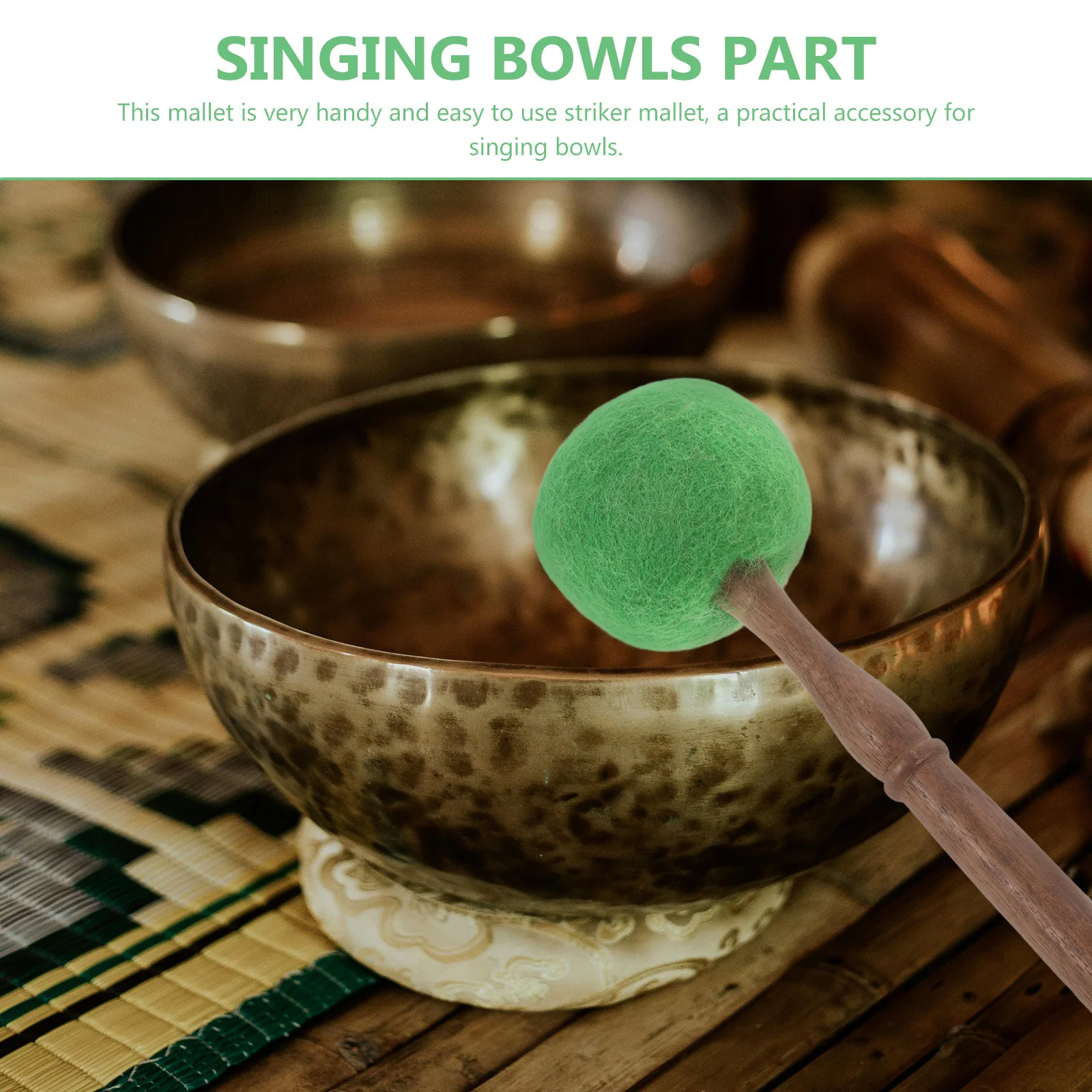 

Tibetan Singing Bowl Mallet Wooden Sound Bowl Stick for Yoga Meditation Spiritual Practice Gong Percussion Accessory