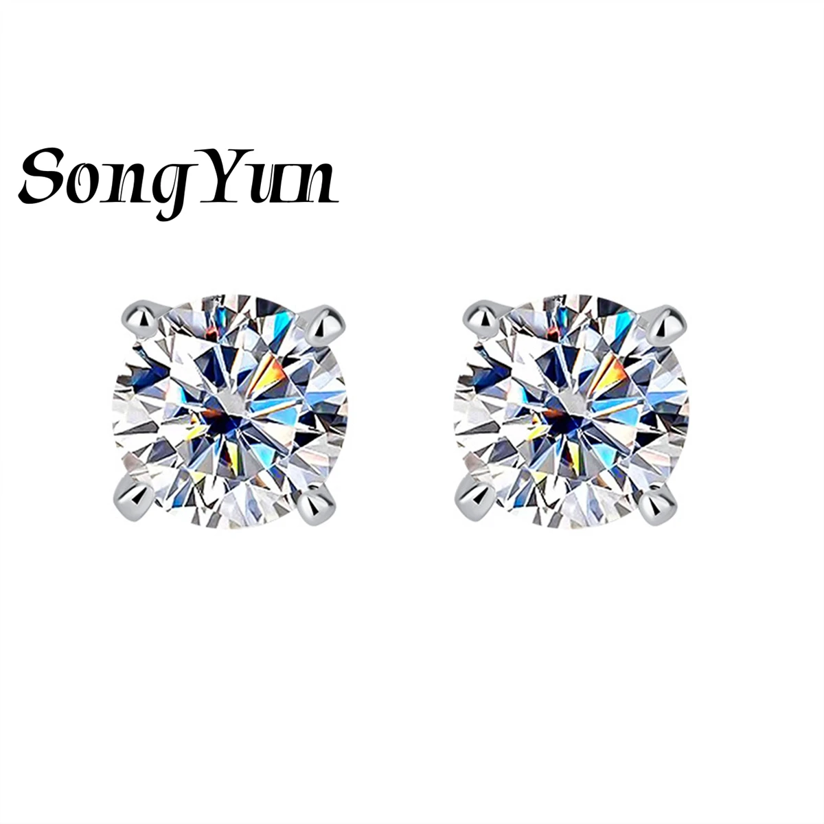 

SONGYUN Brand Jewelry 925 Sterling Silver Earrings Moissanite Diamond Hoop Casual for Fiancee 18K Gold Plated SYT Patent Earring