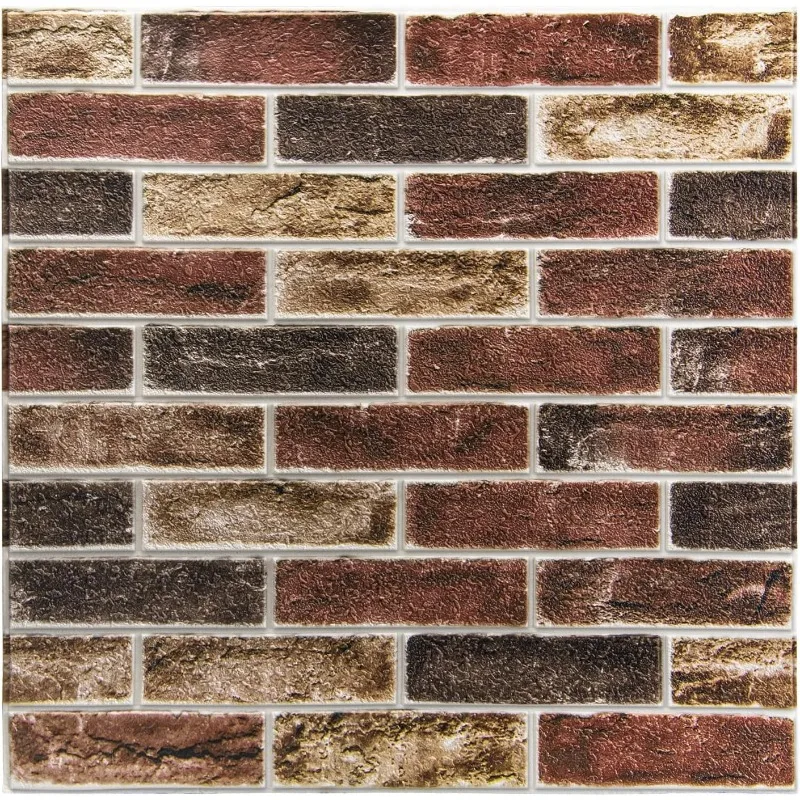 

20-Pack 105 Sq.Ft Faux Brick 3D Wall Panels Peel and Stick in Red Brown, Self Adhesive Waterproof Foam Wallpaper for Bedro