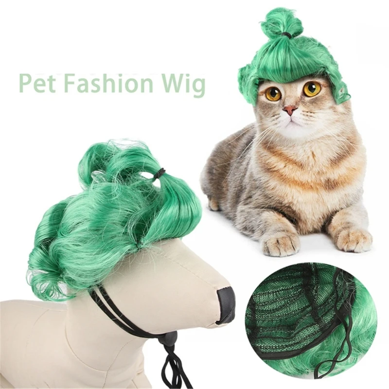 カーニバル パフォーマンス ペットウィッグ いたずらウィッグ 猫用 ドレスアップ 写真用品