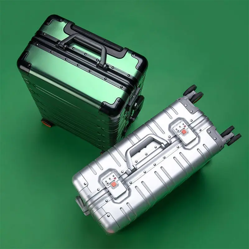 Aluminum Magnesium alloy trolley, universal wheels, business luggage, metal password, boarding bag