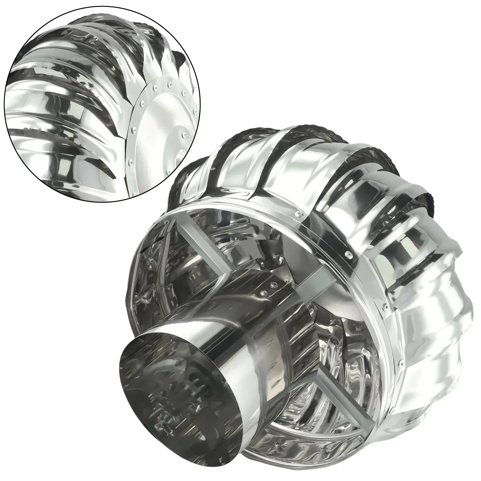 Rotating Stainless Steel Chimney Cowl Cap Protects Flue Pipe  Ventilation Smoke Exhaust Device Rainproof Ventilation Fan