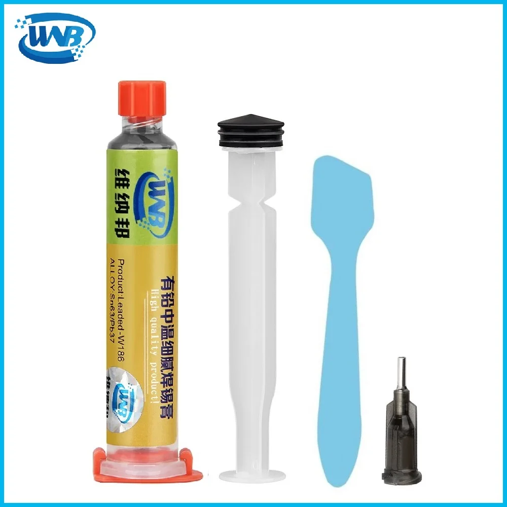 

WNB W186 35g Solder Paste 183℃ Melting Point Sn63 Soldering Flux Welding Tin Paste for LED BGA SMD Chip PCB Circuit Board Repair