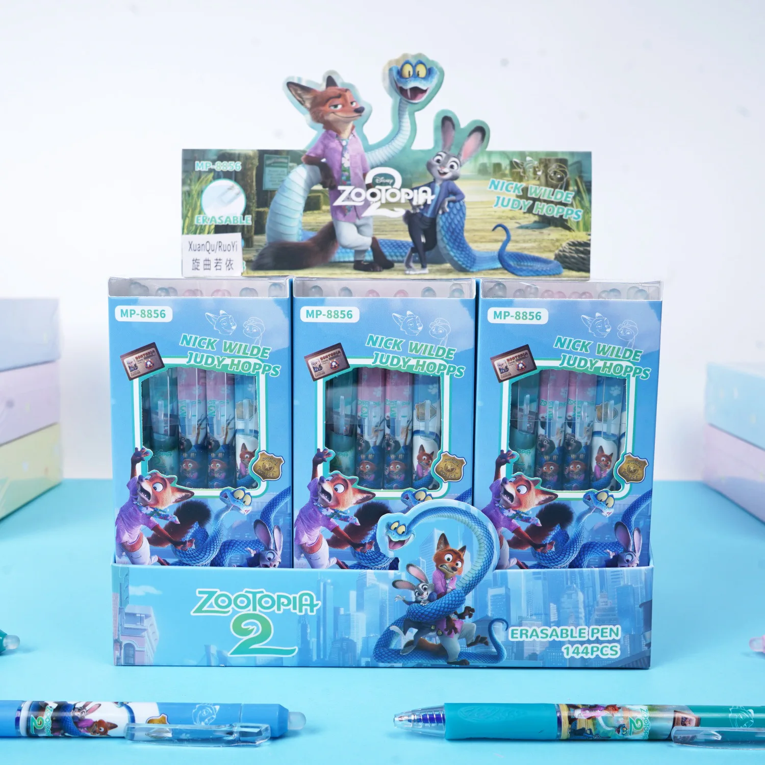 

12pcs Cute Cartoon Anime For Zootopia2 Gel Pen Student Stationery 0.5mm ST Erasable Writing Pen School Supplies Children Prizes