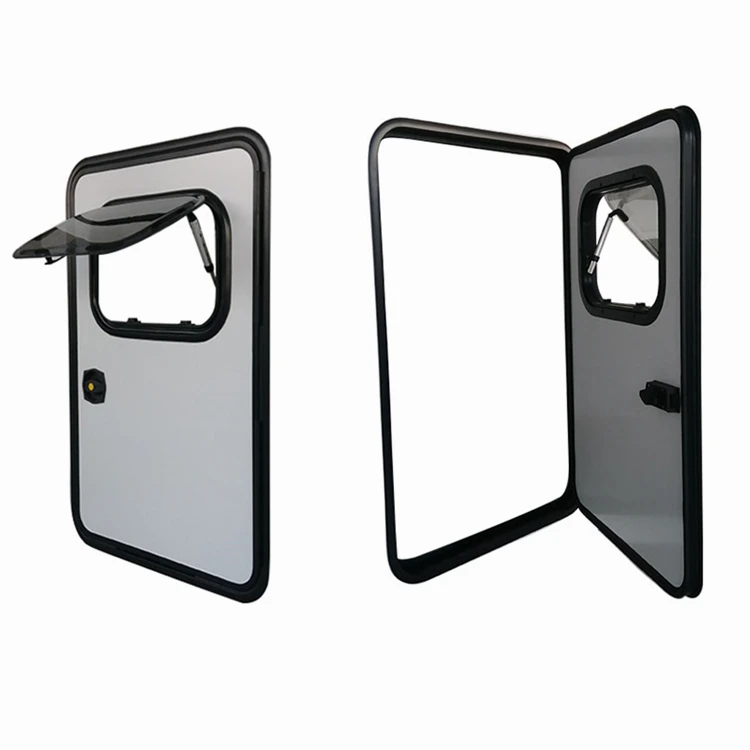 Top Sale Aluminum Alloy Single Point Lock Rv Camper Trailer Door With Extrapolation Window view 6