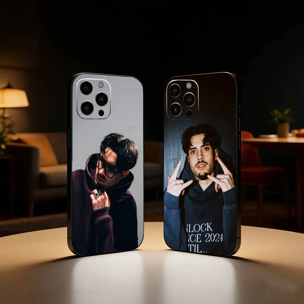 

Rapper R-RNBOI Phone Case For iPhone17,16,15,14,13,12 Plus,Max Soft Silicone Black Cover