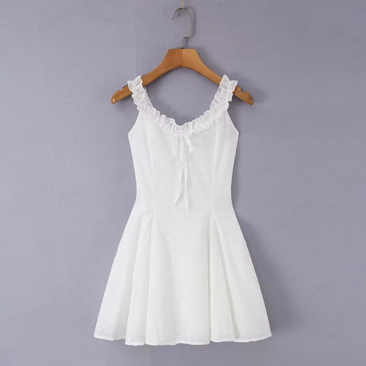 

Withered Fashionable Temperament Women's Clothing Wholesale French Jacquard Fungus Edge Waist Cinched Dress Woman Clothes Dress