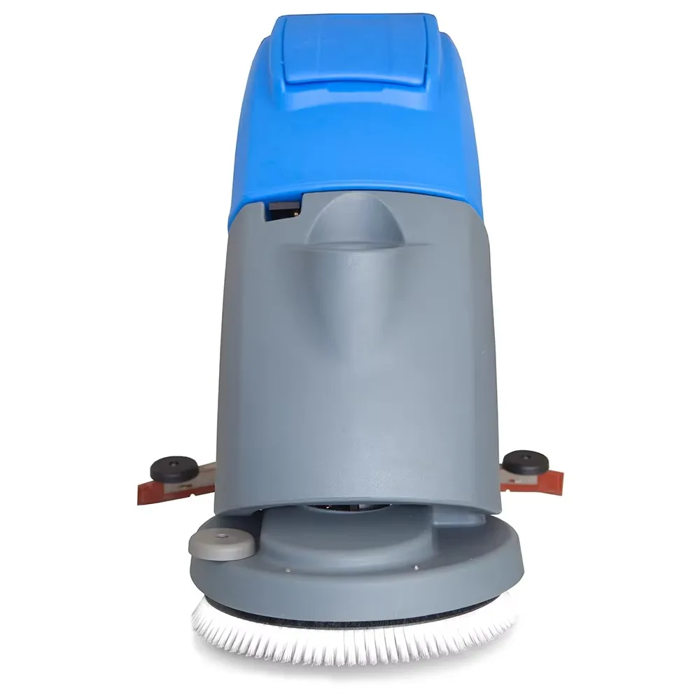 Electric Walk-Behind Floor Scrubber, 24V Brush Motor, Side Brush, Warehouse Concrete Cleaning Machine