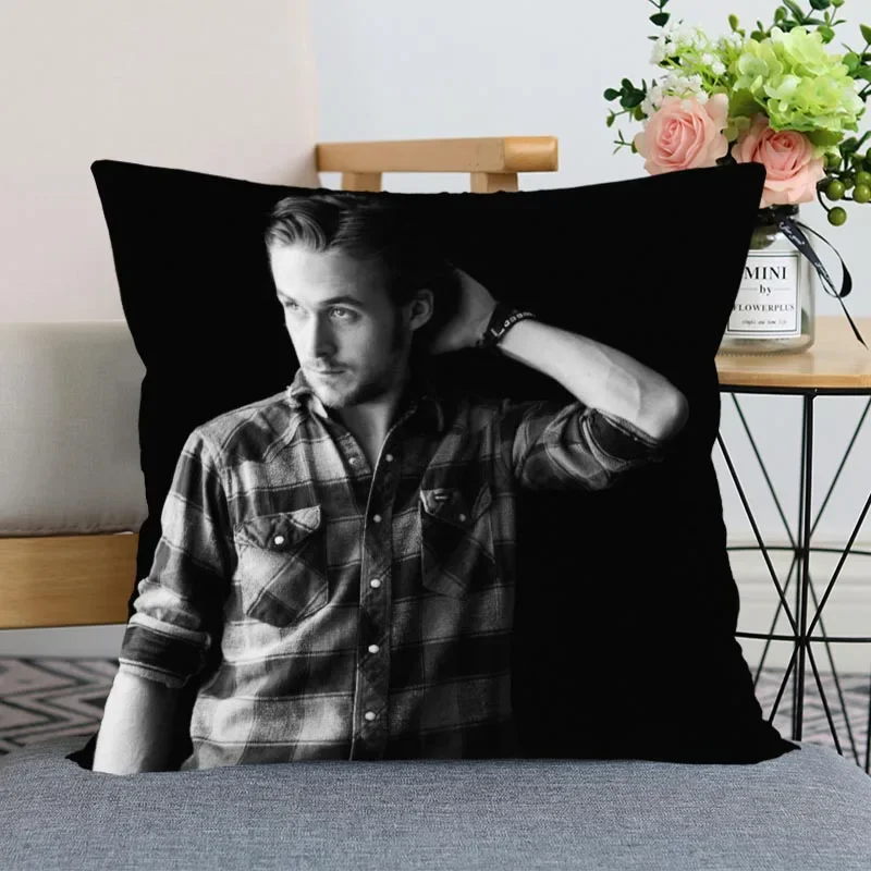 New Ryan Gosling Pillowcase Bedroom Home Decorative Gift Pillow Cover Square Zipper Pillow Cases 45x45 Satin Soft