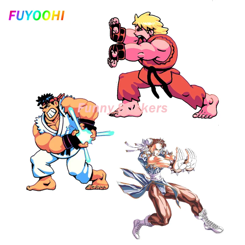 

FUYOOHI Play Stickers for Arcade Fighter Ryu Waterproof PVC Car Sticker Occlusion Scratch Decal Refrigerator Cartoon Car Styling