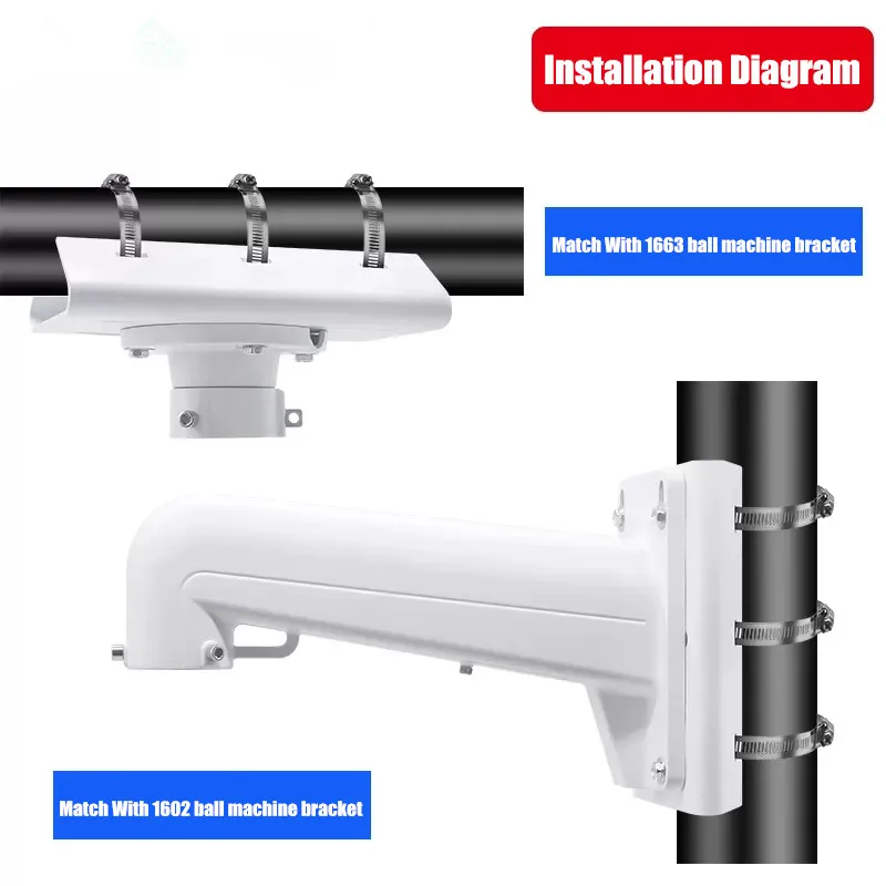 Utility Pole Flat Hoop Bracket Upright Post Pillar Security Camera Pole Mount Bracket Vertical Pole/ Horizontal Bar Hoop Plate
