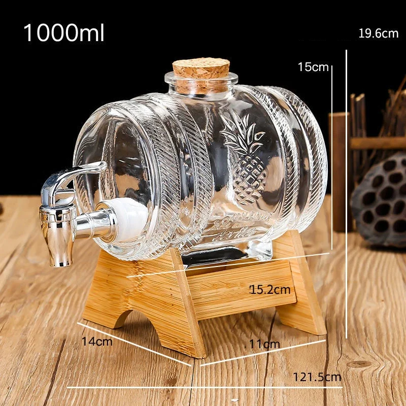 

1L High Capacity Glass Water Jar 1000ml Water Pitcher Juice Lemonade Cold Water Transparent Office Wine Beer Teapot with Faucet