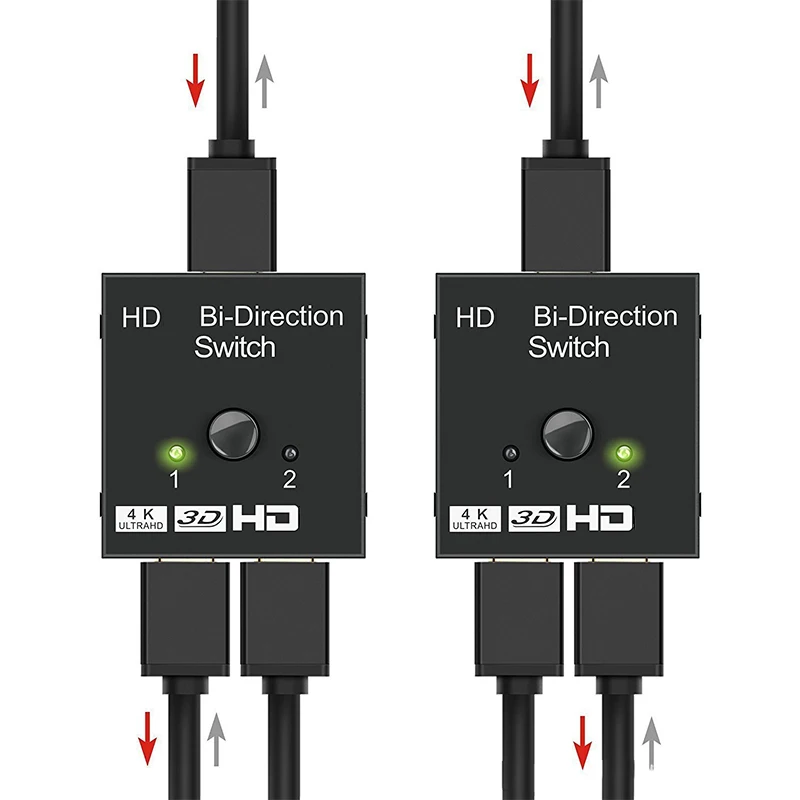 2 порта HDMI-совместимый переключатель 2,0 4K 60 Гц 2x1x2 двунаправленный переключатель UHD 4K x 2K 3D HD 2 входа 1 выход разделитель