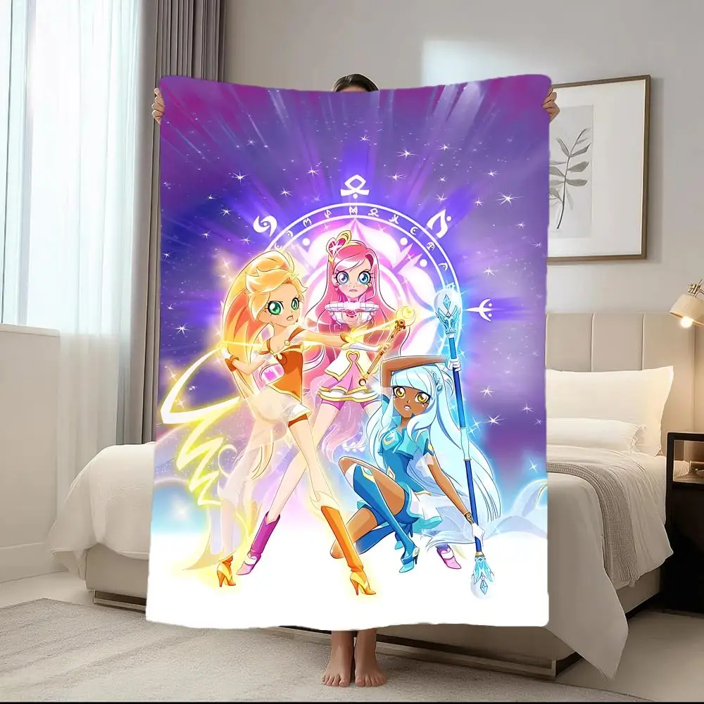 

Animation L-LoliRockS Throw Short Plush Throw Blanket Soft Skin-Friendly Multi-Scene Home Office