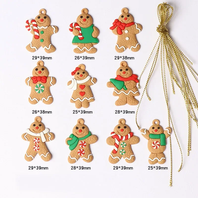 10PCS Gingerbread Christmas Pendant Xmas Tree Drop Ornament Kids Toys Gift Xmas New Year Decor Noel Decoration For Home