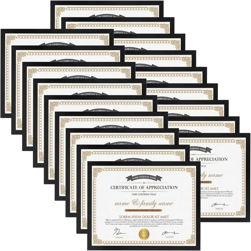 

18 Packs 8.5x11 Black Multi Picture Frames Set, Certificate Frames for Document Diploma Award, Light Weight Bulk