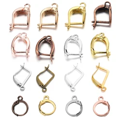 Francês Hoop Lever Voltar Brinco, Laço Aberto, Fechos de Gancho, Clipes Brinco DIY, Jóias Fazendo Acessórios, 15-50Pcs