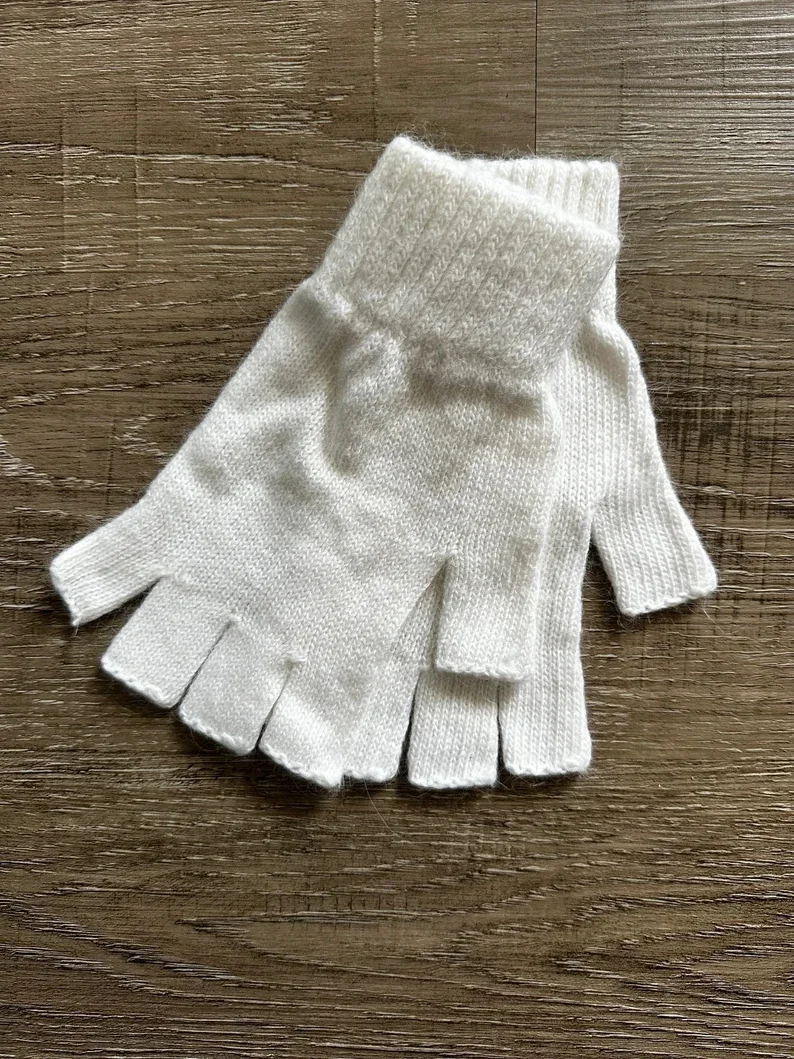 Gothic fashion men's and women's universal knitted elastic warm half finger no finger gloves winter warm solid color gloves emo