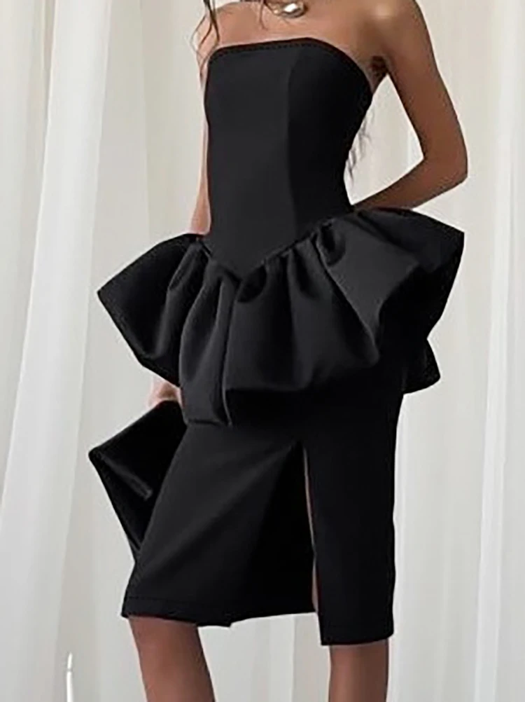 

Новый темпераментный праздничный костюм без рукавов, модные женские банкетные наряды, летний повседневный топ с открытыми плечами и юбкой, комплекты из 2 предметов