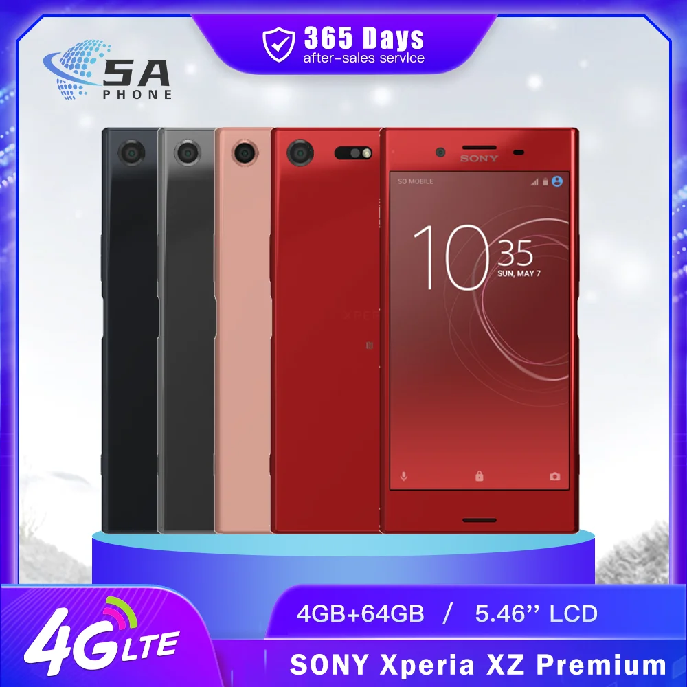 Original Sony Xperia XZ Premium G8141 G8142 SO-04J 4G LTE Mobile Phone 4GB+64GB NFC Snapdragon 835 Octa-Core Android SmartPhone