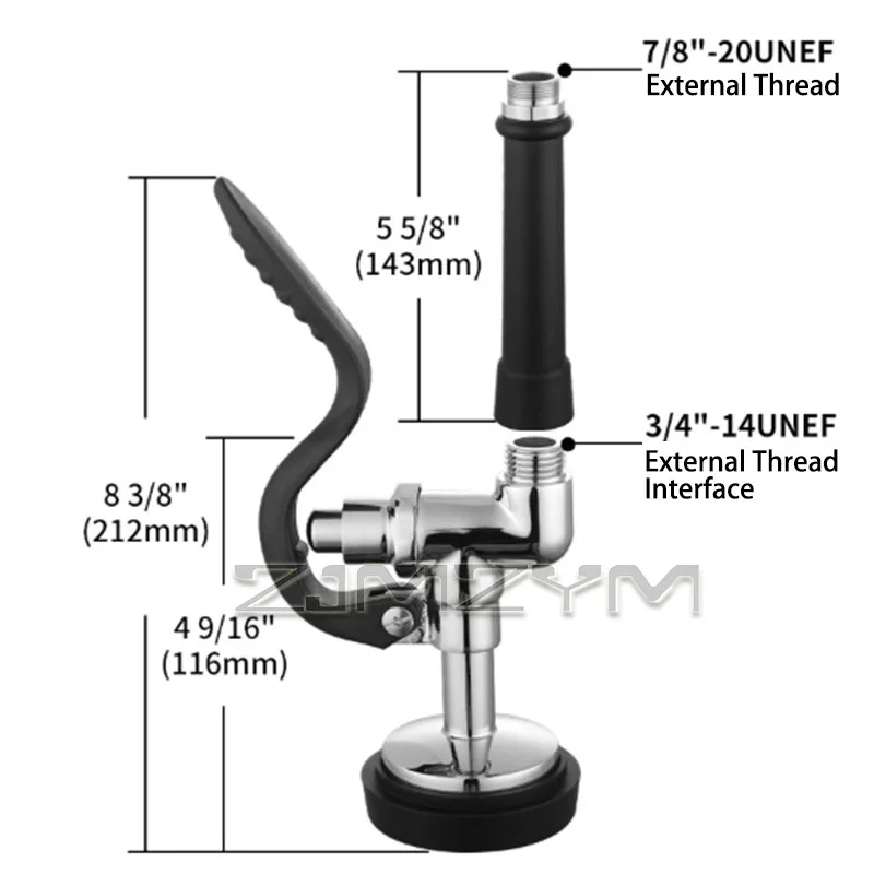 

Dishwasher Pressure Shower Head High Pressure Pre Rinse Spray Head with Trigger Handle Restaurant Sink Cleaning Accessory