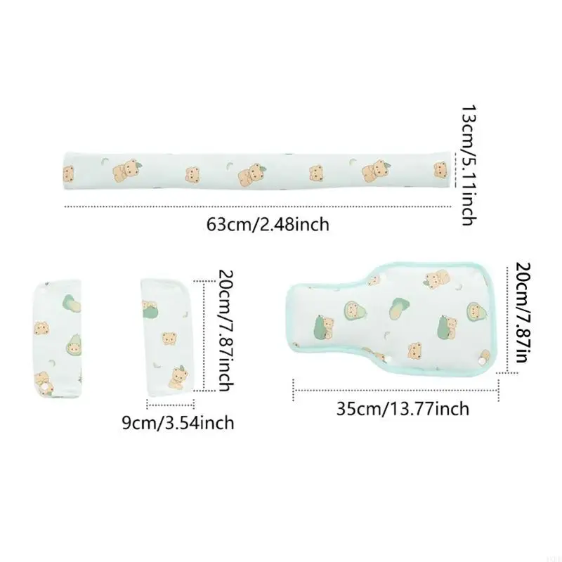  Breathable Cotton Strollers Pads Strollers Harness Cushions for Baby Aged 0 to 3