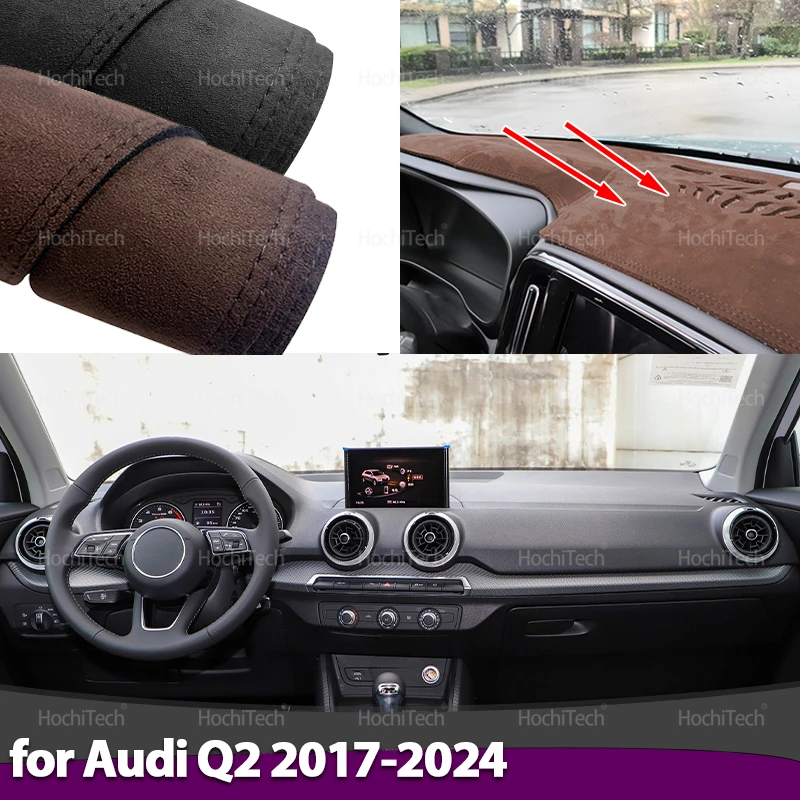 

For Audi Q2 2017-2024 2018 2019 2020 2021 2022 2023 Accessories Car Styling Suede Leather Dashmat Dashboard Cover Pad Dash Mat