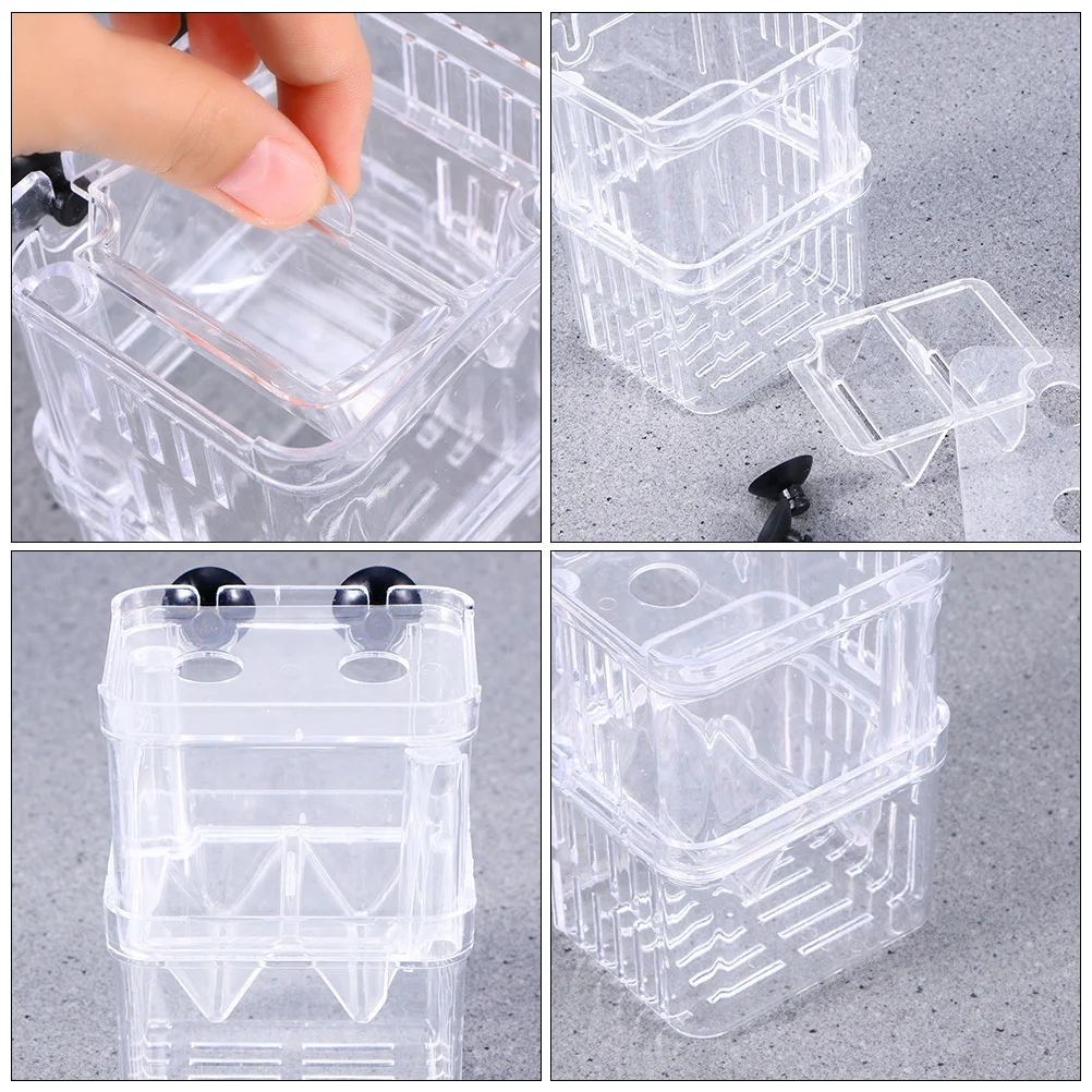 

2Pcs Aquarium Breeding Box Premium Plastic Fish Isolation Tank with Ventilated Sides Easy Clean Hatchery for Juvenile Fish
