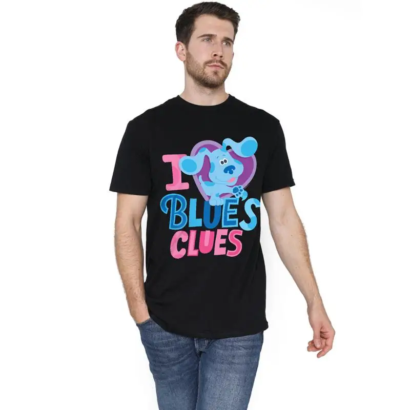 Blues indiquez-vous que je coeur bleu t-shirt S 2Xl noir