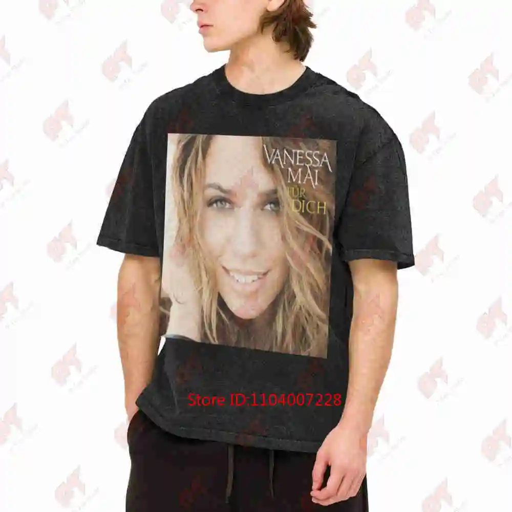 Vanessa Mai Für Dich Album Cover Vintage Washed Tee Pure Cotton T-Shirt
