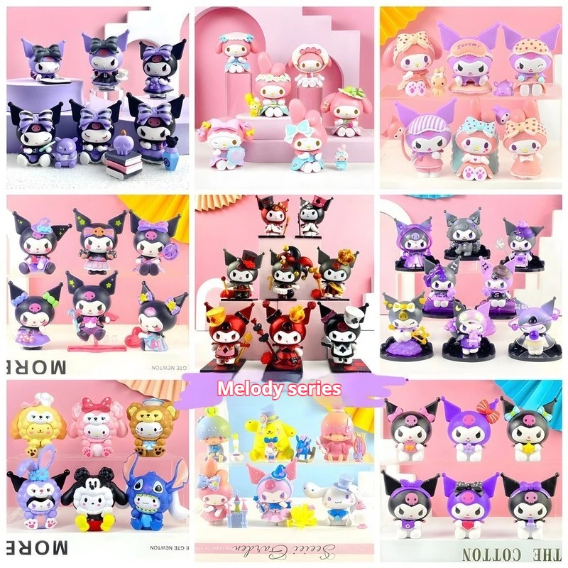 

Kuromi Handmades Blind Box Toy Dolls Kawaii Desktops Ornaments Smalls And Exquisites Birthday Gifts Mysterious Box Decorations