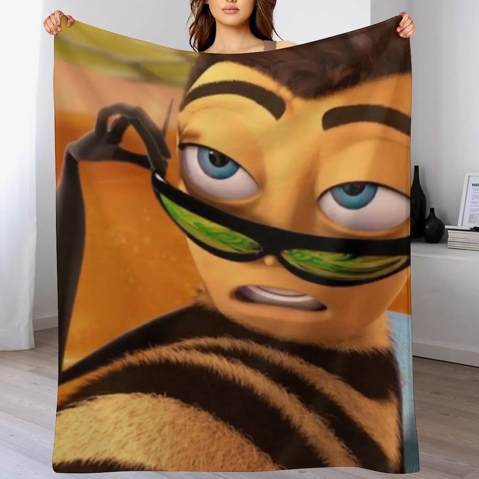 

Bee Movie Barry Benson Meme Throw Blanket Sofa Quilt Luxury Designer halloween Polar Blankets