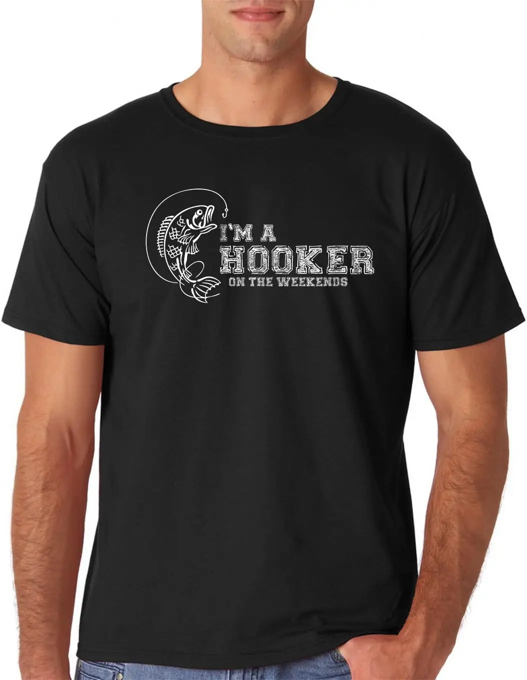 

AW Fashions Hooker on The Weekend - Fishing Gear, Fishing Gifts Idea for American Fishers, Father's Day Fishing Men's T-Shirt