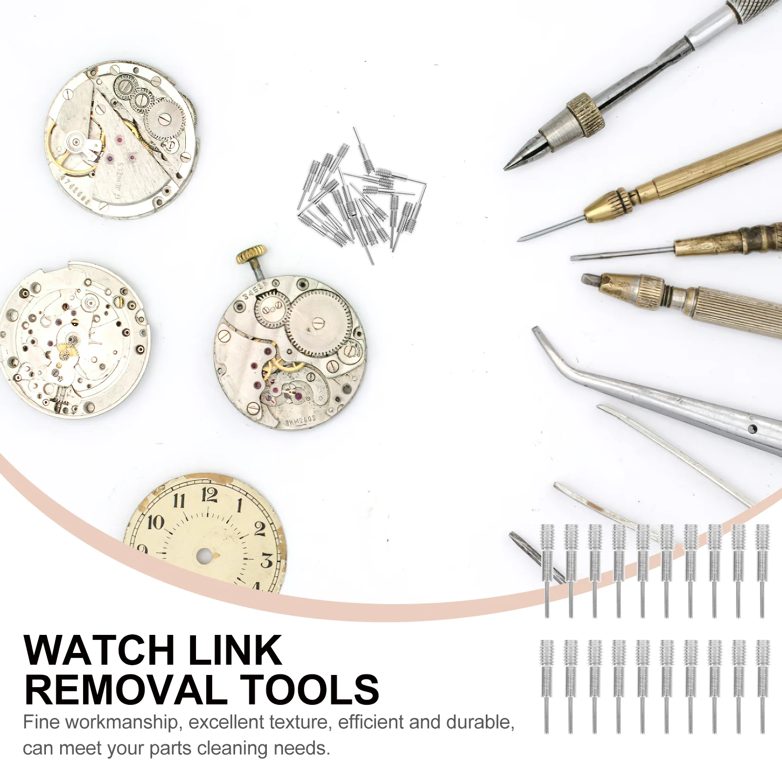 20 Pcs Watch Band Pin Tape Remover Watchband Link Removal Tools Kit Copper Repair